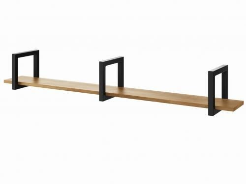 S&w Design Półka wisząca Industrial Loft D1 160-200cm Metal i Dąb PW10002020DR