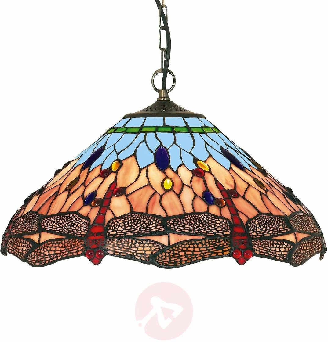 Searchlight Klasyczna lampa wisząca w stylu Tiffany DRAGONFLY