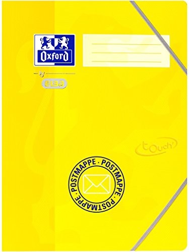 Elba OXFORD by Oxford by 400103394 10 x teczka pocztowa w formacie DIN A4 z kartonu w kolorze żółtym z powierzchnią soft-touch, do przedszkola i szkoły podstawowej, do poczty nauczycieli i rodziców 400103394