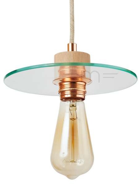 Witszkło LAMPA wisząca LOFT III LOFT DREWNO III 2) SIL Witszkło skandynawska OPRAWA okrągły ZWIS loftowy przezroczysty srebrny LOFT DREWNO III 2) SIL