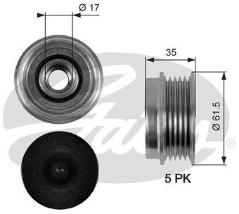 GATES Alternator - sprzęgło jednokierunkowe GATES OAP7033