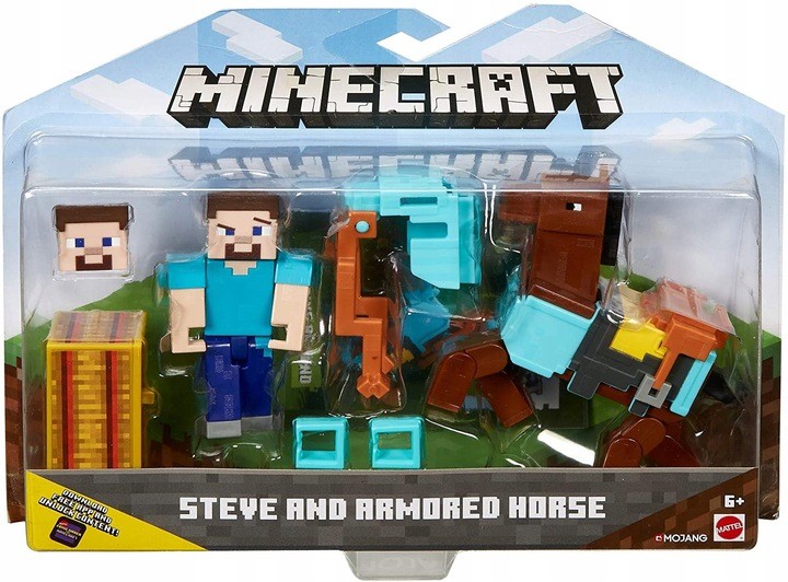 Mattel GLC7. Minecraft. Zestaw Steve i koń w zbroi
