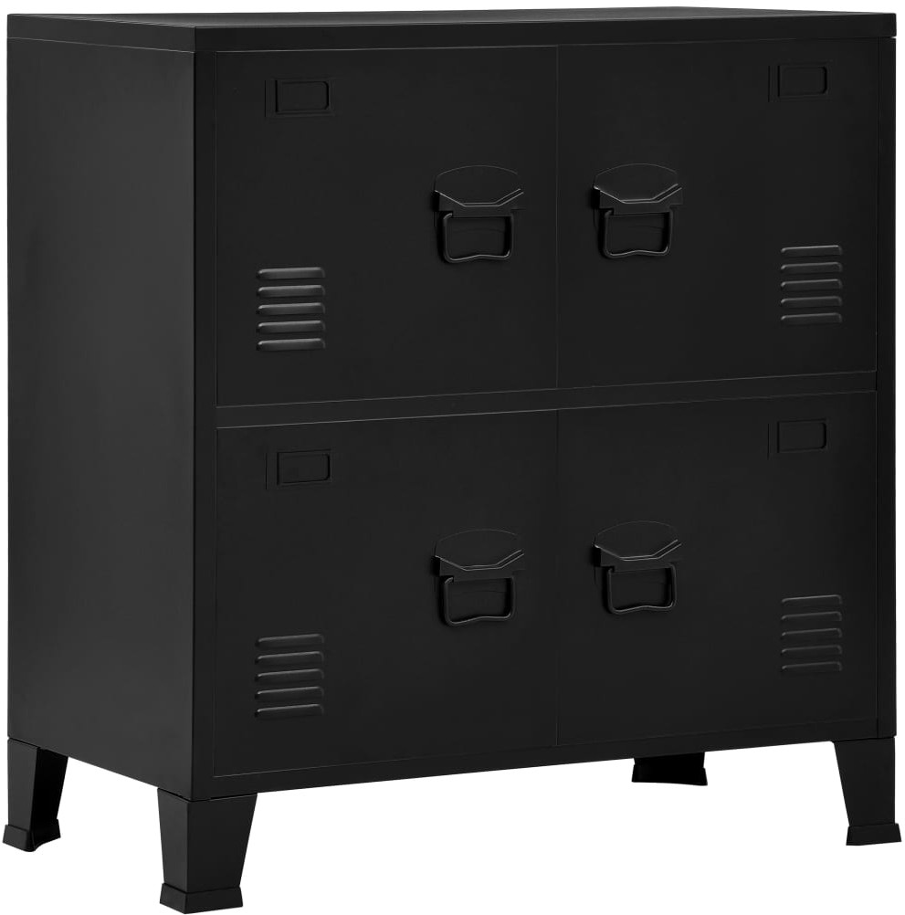 vidaXL vidaXL Szafka na dokumenty z 4 drzwiczkami, czarna, 75x40x80 cm, stal