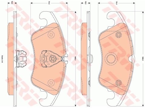 TRW Zestaw klocków hamulcowych, hamulce tarczowe GDB1833