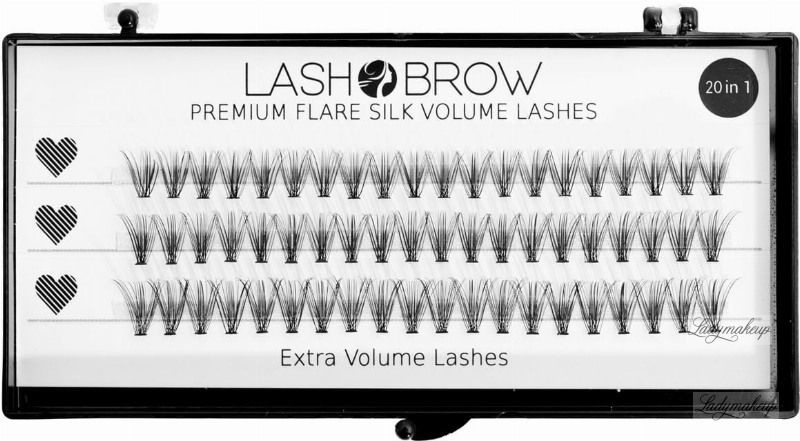 Lashbrow LashBrow - Premium Flare Silk Volume Lashes 20in1 - Jedwabne rzęsy w kępkach - 20w1 - (60 kępek)