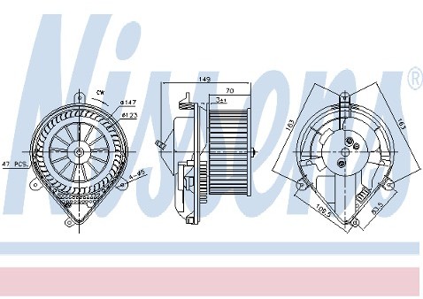 NISSENS Wentylator wnętrza 87175