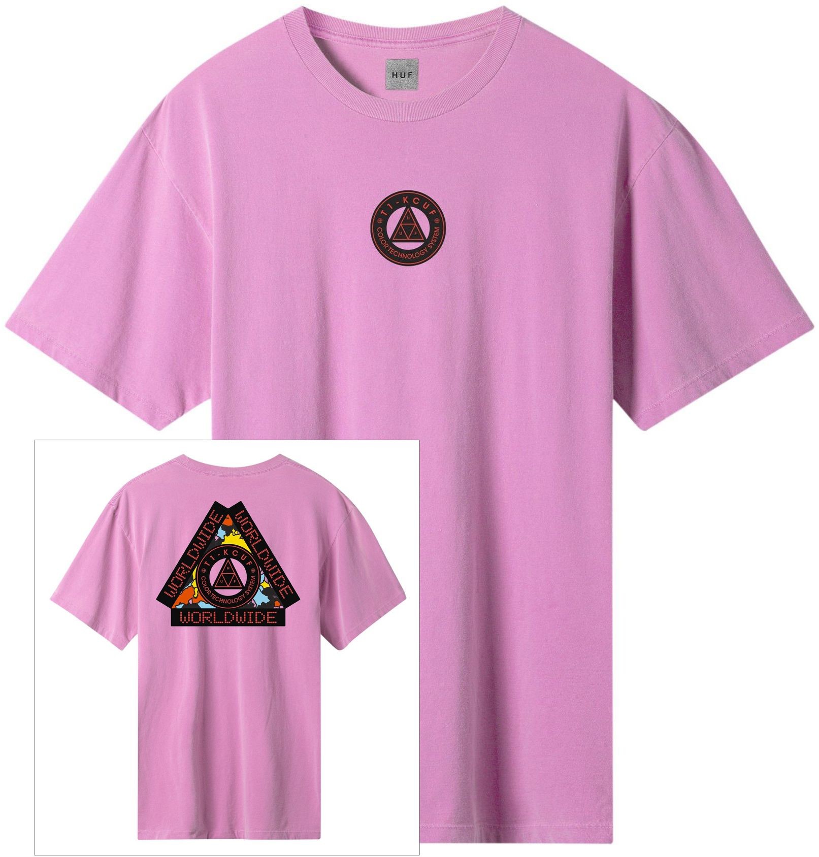 HUF t-shirt HUF COLOR TECH TRIPLE TRIANGLE TEE Violet