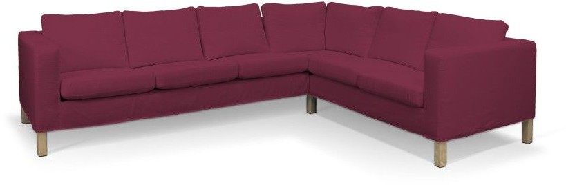 Dekoria Pokrowiec na sofę narożną lewostronną Karlanda Plum śliwkowy) Sofa narożna lewostronna Karlanda Cotton Panama 699-702-32
