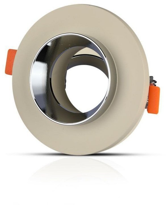 v-tac Oprawa Oczko V-TAC GIPS BETON GU10 Okrągła Wpuszczana Biały/Chrom VT-862