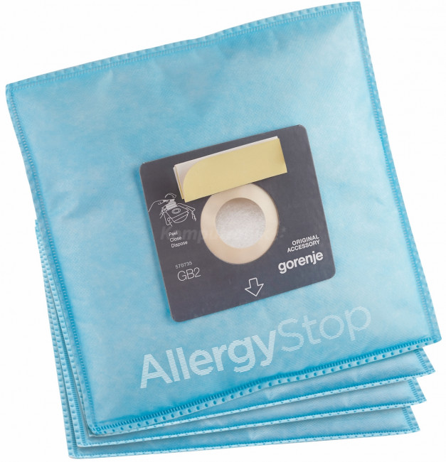Gorenje Zestaw 4 szt worków z 5 warstwową tkaniną dedykowaną do zatrzymywania alergenów ! Szybka dostawa GB2MBAS