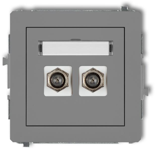 Karlik Deco szary mat gniazdo antenowe typu F 2xSAT) 27DGF-2 27DGF-2