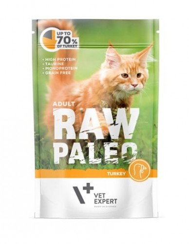 Vet Expert RAW PALEO ADULT Z INDYKIEM 100g DLA KOTA