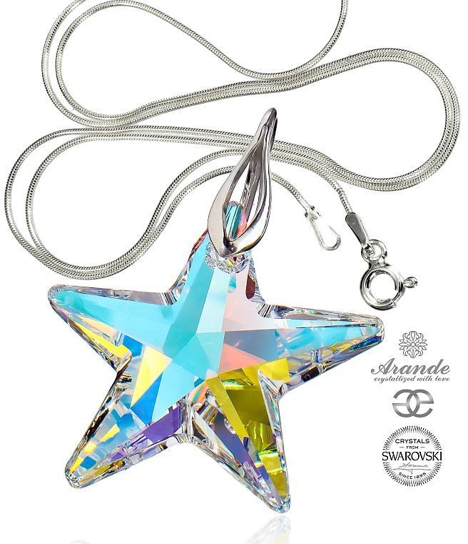 Swarovski Arande piękny naszyjnik AURORA STAR SREBRO 701143