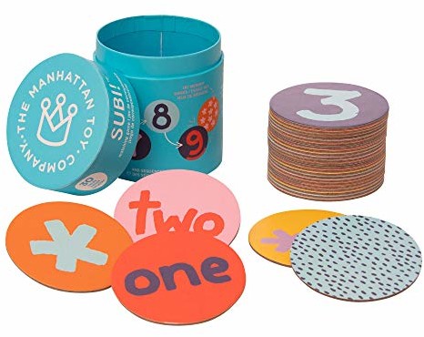 Manhattan Toy 160250 Subi 30 sztuk wczesna liczba nauka podstawowa umiejętności matematyczne puzzle i dopasowana do gry, wielokolorowe 160250