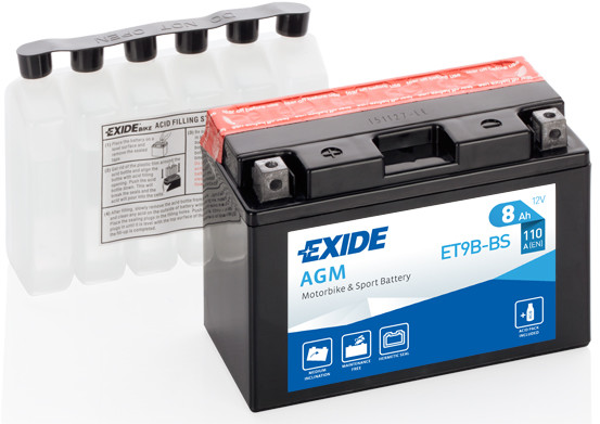 Exide 12V 8AH/110A L+ ET9B-BS