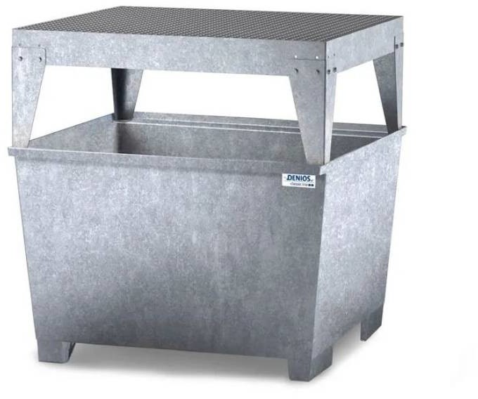 722 DENTA Wanna wychwytowa ze stali na 1 IBC cynkowana ze stojakiem do nalewania 1120x1300x1493 1000L 72279317 79317-uniw