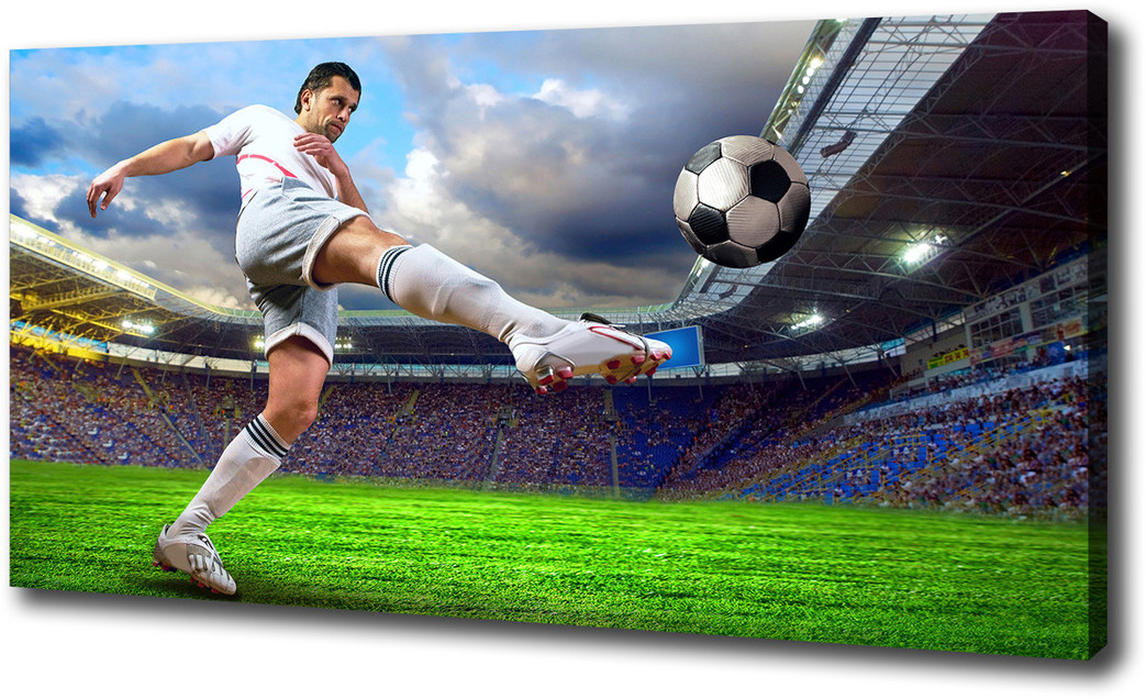 Foto obraz canvas Piłkarz na stadionie
