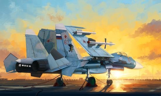 Trumpeter Sowiecki myśliwiec pokładowy Su-33 Flanker D 01678