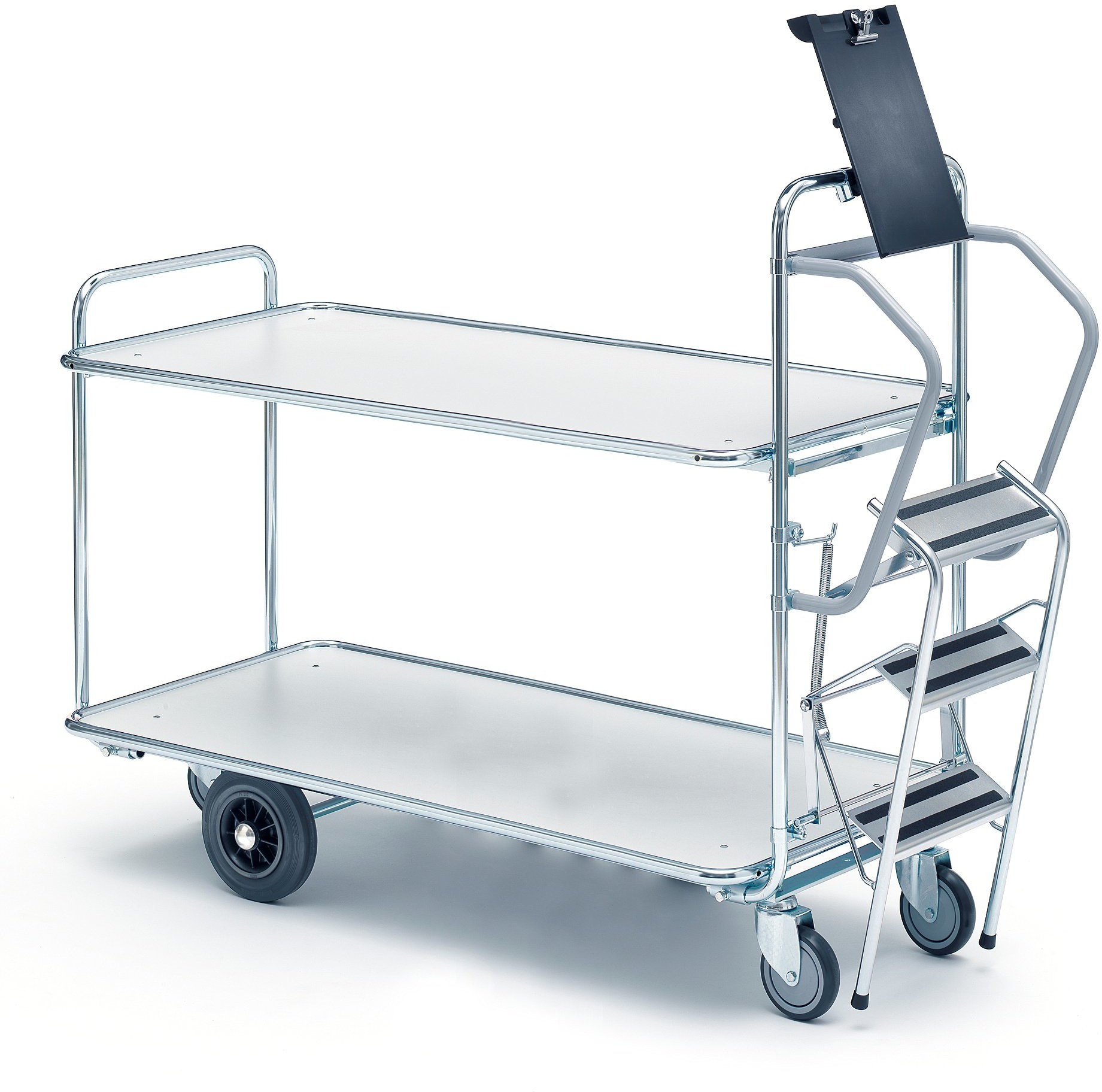 AJ Produkty Wózek COMMUTE, do konfekcjonowania z drabiną, 1530x620x1110 mm, 300 kg