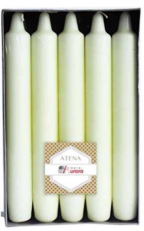 Candele D'Aurora Świeczki firmy Aurora ATENA zestaw 10-BRO, wosk, kość słoniowa, 18 x 11.3 x 4.3 cm 830