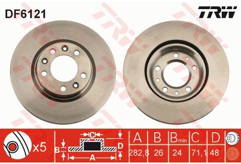 TRW Tarcza hamulcowa DF6121