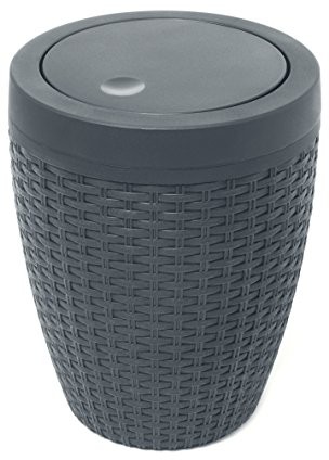 Addis , rattanowe tworzywo sztuczne, plastik, antracyt, Swing Bin