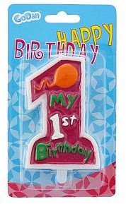 GoDan Świeczka My 1st Birthday różowa