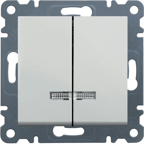 Hager Lumina 2 biały łącznik świecznikowy podświetlany WL0240