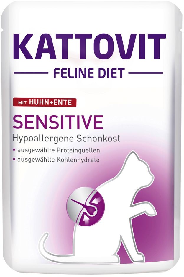 Kattovit Sensitive, saszetki - Kurczak i indyk, 12 x 85 g