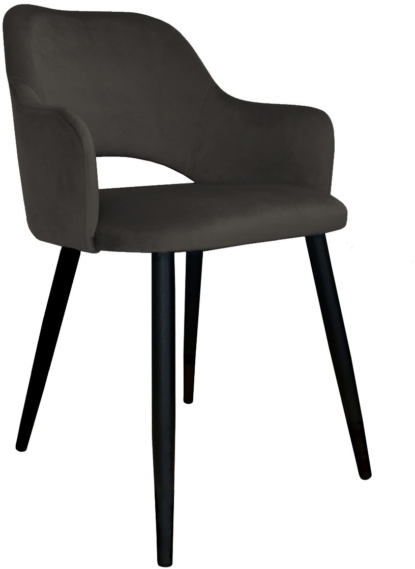 Atos Krzesło NAPO VELVET brązowe na metalowych nogach MILANO-MG05