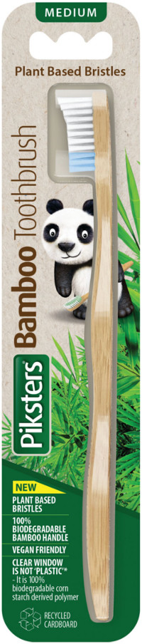 Piksters PIKSTERS Bamboo MEDIUM - biodegradowalna szczoteczka do zębów z bambusa