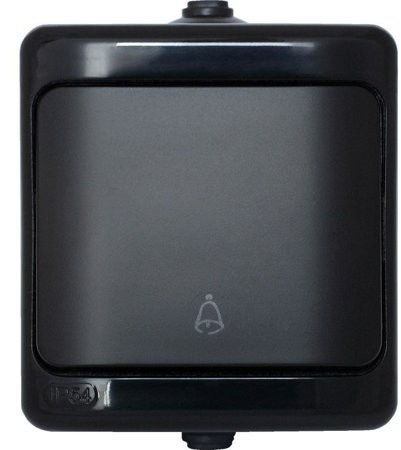 Przycisk dzwonek hermetyczny Bryza IP54 czarny