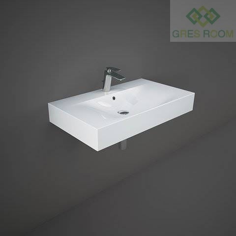 RAK Ceramics Ceramics DES UMYWALKA PODWIESZANA & NABLATOWA 81 X 46 CM BEZ OTWORU NA BAT. BIAŁY POŁYSK DESWB08100AWHA