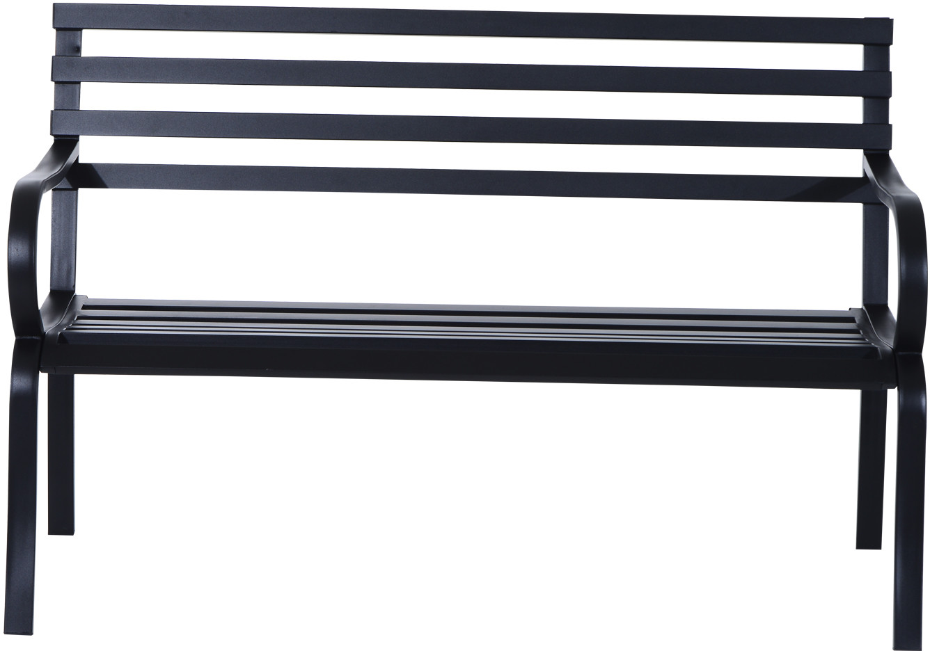 Outsunny ŁAWKA OGRODOWA 2-OSOBOWA PARKOWA METAL 125x62x82cm