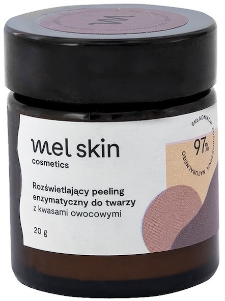 Mel Skin Rozświetlający peeling enzymatyczny do twarzy z kwasami owocowymi 20g