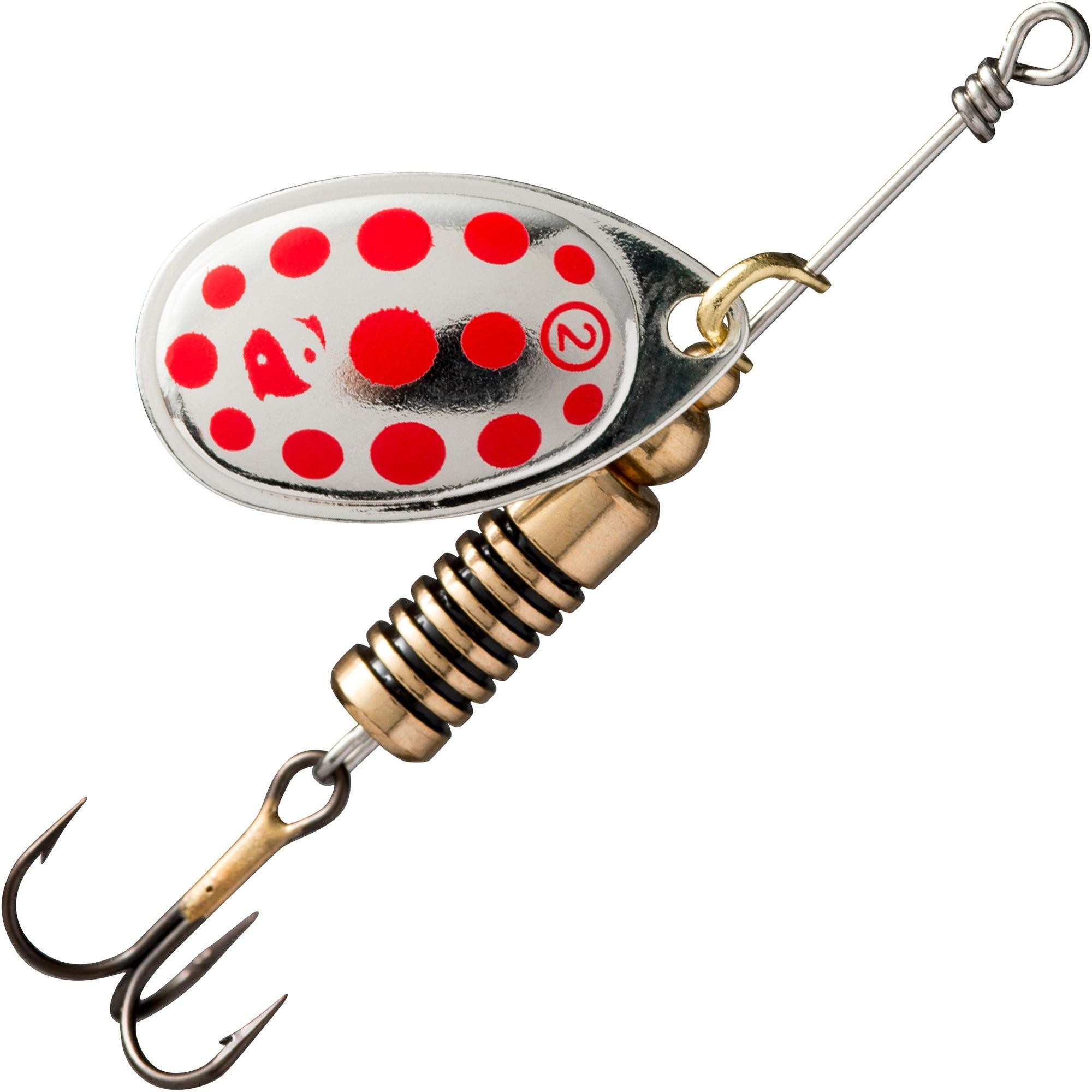 CAPERLAN Błystka Weta + nr 2 srebrna czerwone kropki Unisex