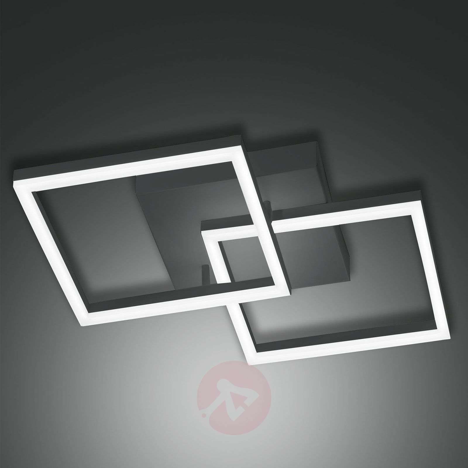 Fabas Luce Lampa sufitowa LED Bard, 45x45 2-pkt., antracyt