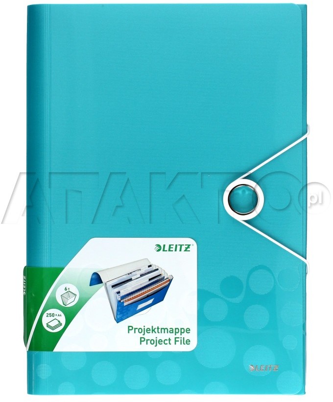 Leitz Teczka gumka A4 turkusowa przegrody Wow LE6547