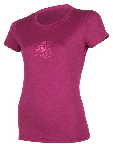 Sensor Merino Active PT ORCHIDEA Womens T-Shirt Short Sleeves Purpurowa S 2018-2019