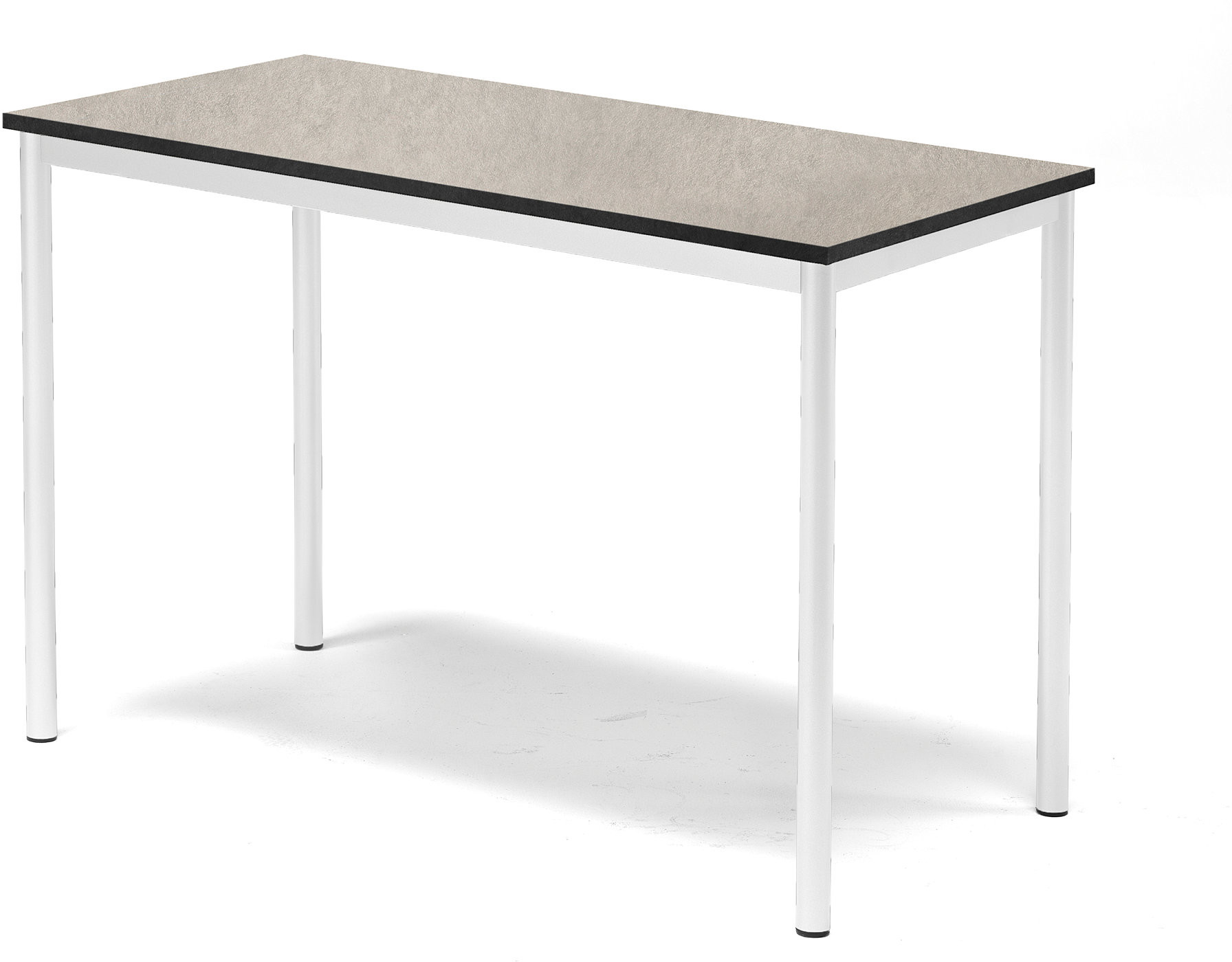 AJ Produkty Biurko SONITUS, 1200x600x760 mm, jasno szare linoleum, biały