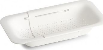Zeller Sitko na zlew regulowane plastik biały 36,2-49,4 x20x5 cm 26490