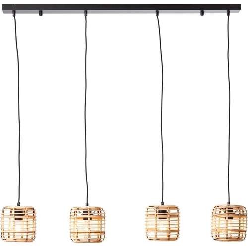 Brilliant Lampa wisząca Crosstown klosz bambusowy 4-pkt.