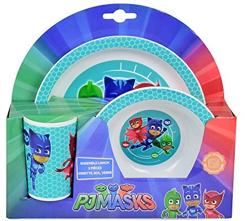 Nickelodeon eetsetje PJ maski trzyczęściowy Niebieski 005559