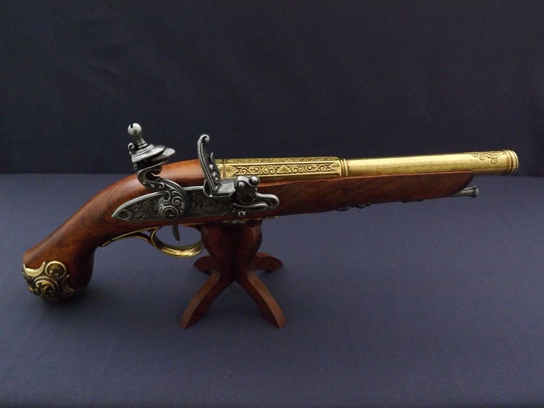 Denix SA REPLIKA PISTOLET SKAŁKOWY NA STOJAKU MODEL 1077L+800 1077L+800