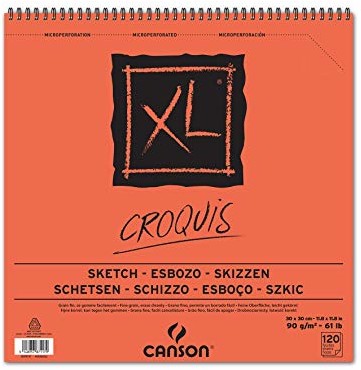 Canson XL Croquis blok do szkicowania, 30 x 30 cm, 120 arkuszy, 90 g/m2