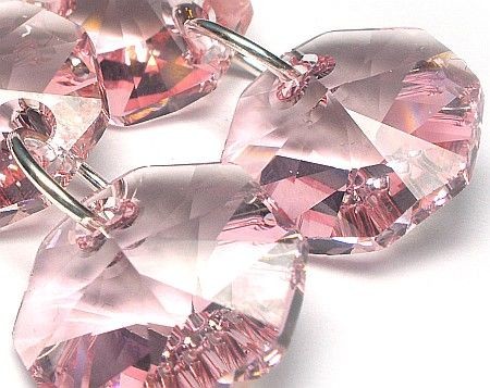 Swarovski piękne kolczyki SREBRO Light Rose