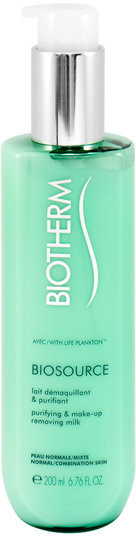 Biotherm Biosource, oczyszczające mleczko do demakijażu twarzy do cery normalnej i mieszanej, 200 ml