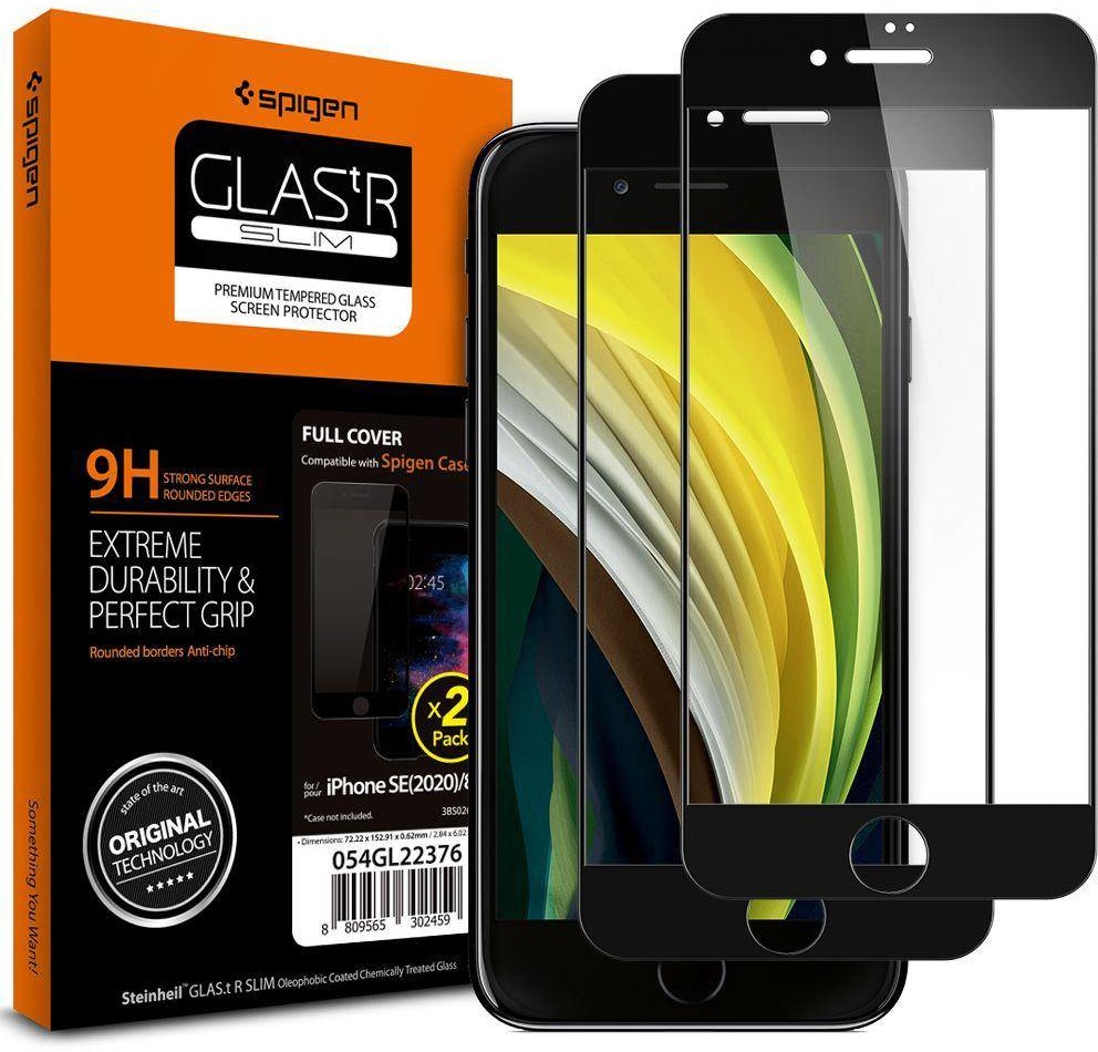 Spigen SZKŁO HARTOWANE GLASS FC 2-PACK IPHONE 7/8/SE 2020 BLACK fd-15577-0