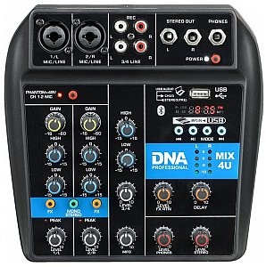 DNA Professional DNA MIX 4U mikser audio USB MP3 Bluetooth 4 kanały 5907780141099