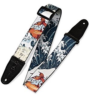 Levy's Outdoor Levy's MPD2-016 pasy do gitary nadruk Poly with Leather Ends 2